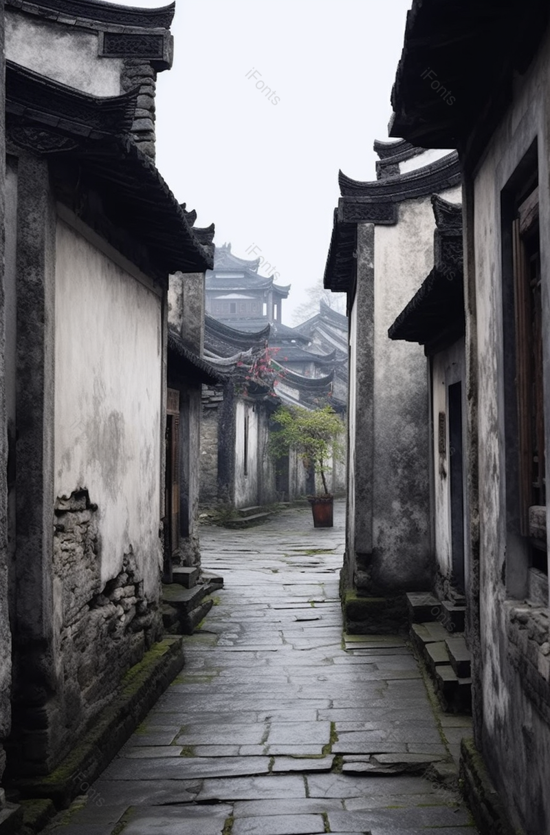 中式古建筑徽州民居街巷摄影图,高清,摄影图,摄影图片,图片大全,摄影图免费下载
